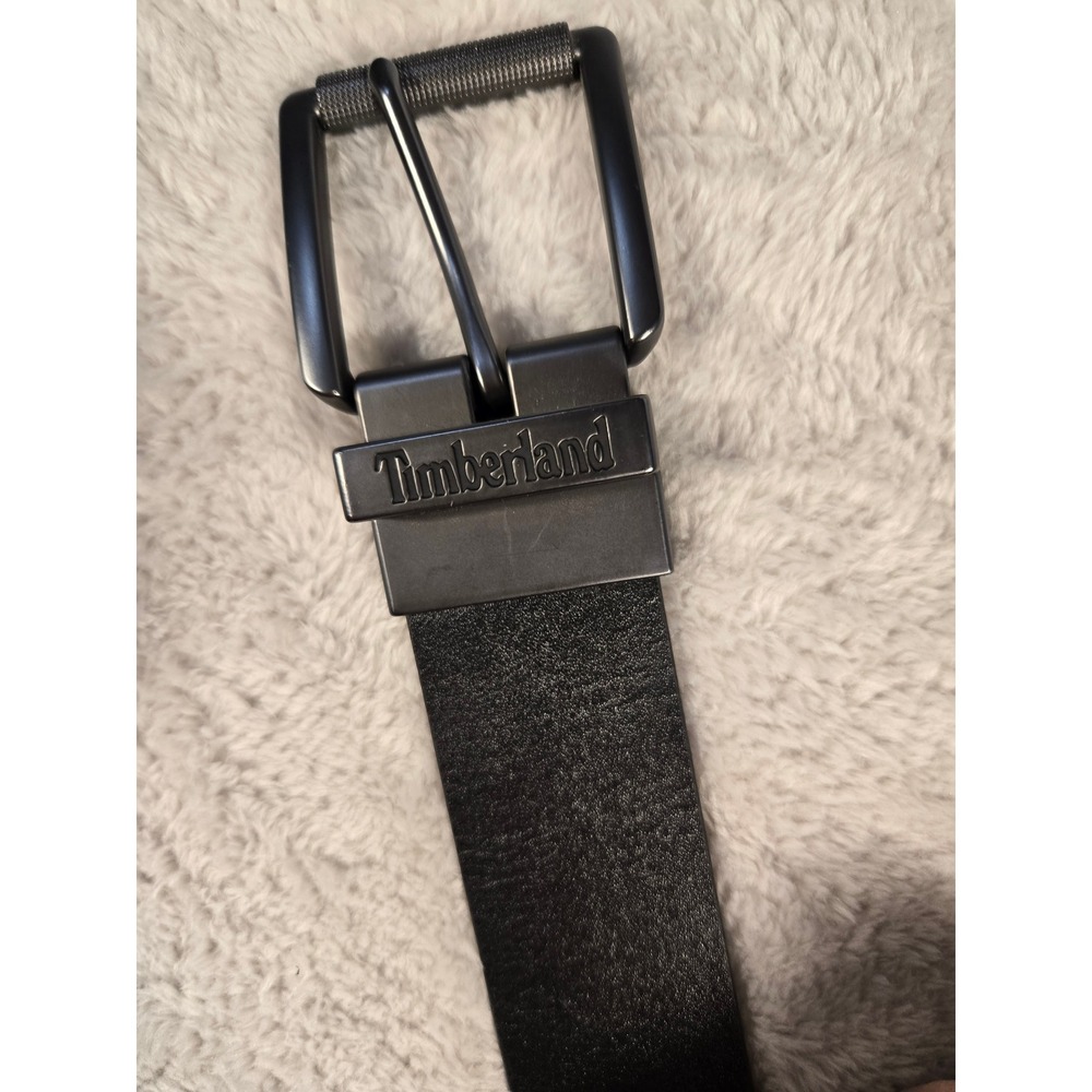 Timberland Mens Reversible Leather Belt‎ Black Brown Gunmetal Buckle Size 34